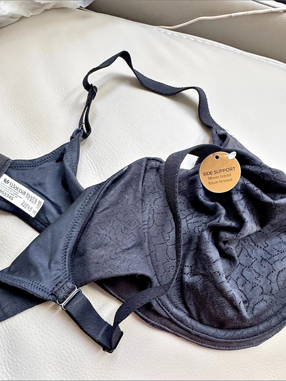 Wacoal Inside Job Side Support Underwire Bra Black 34DDD
